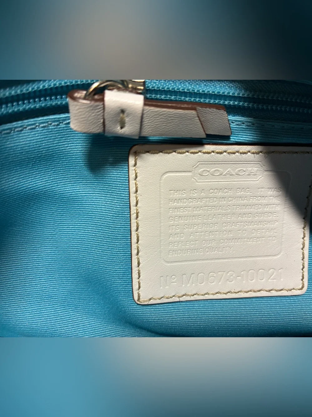 Coach Rainbow Striped Canvas Shoulder Bag with Leather Trim